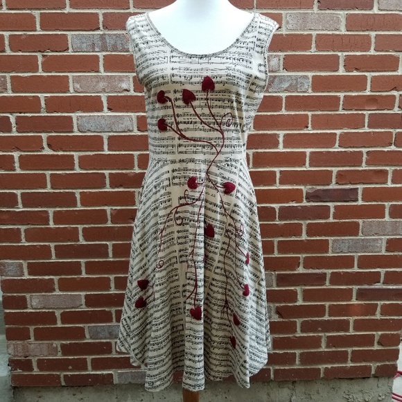 Modcloth Dresses & Skirts - Sheet Music Heart Dress